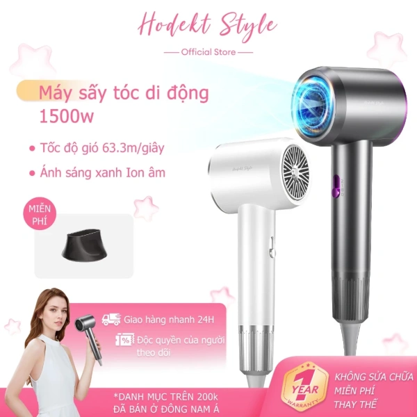Máy sấy tóc 1500W: Khi gió lạnh và đèn xanh bảo vệ tóc làm thay đổi cách chăm sóc mái tóc mỗi lần sấy.
