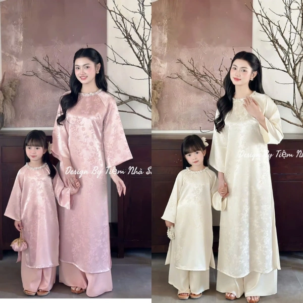 Mở mắt về việc áo dài gấm sang trọng cho mẹ và bé gái lại đòi hỏi kỹ năng bảo quản tinh tế