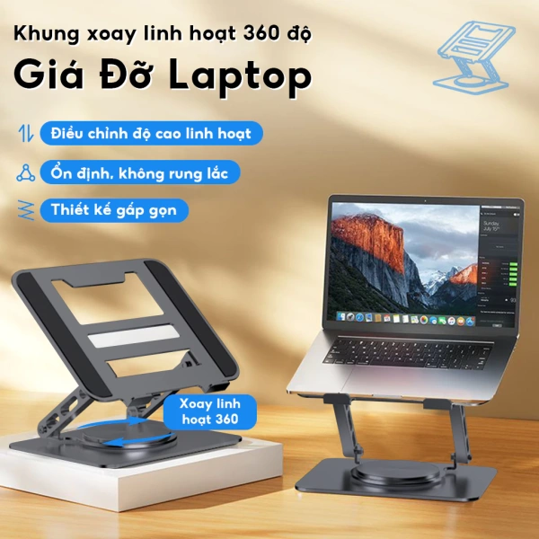 Nhiệt độ máy tính leo cao trong không gian làm việc chật hẹp nếu bỏ qua giá đỡ laptop công thái học 360 độ