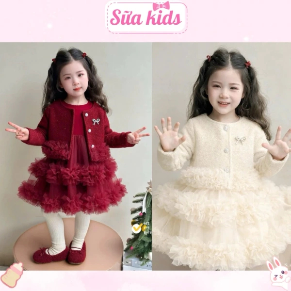 Những bất ngờ khi bé diện váy dạ công chúa kết hợp áo khoác trong ngày Tết