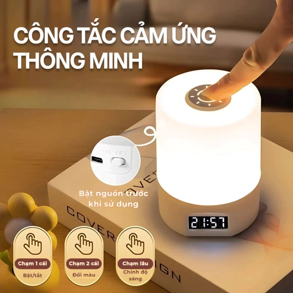 Pin lâu của đèn ngủ cảm biến 3 màu giảm tần suất sạc, nhưng ánh sáng xanh vẫn len lỏi vào đêm ngủ