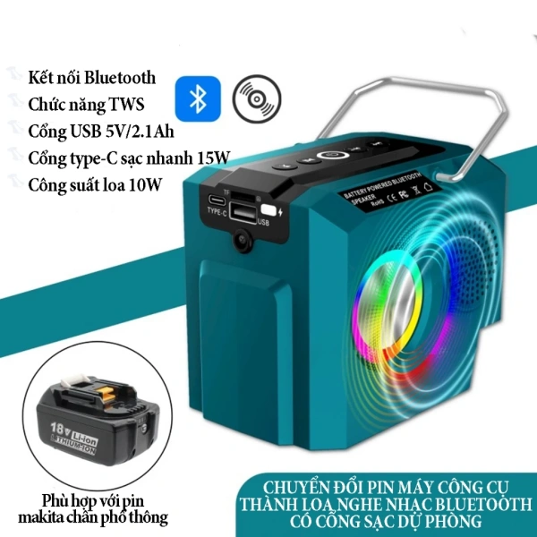 Pin máy công cụ biến thành loa Bluetooth và sạc nhanh 18W, nhưng thời lượng sử dụng thực tế ít hơn mong đợi