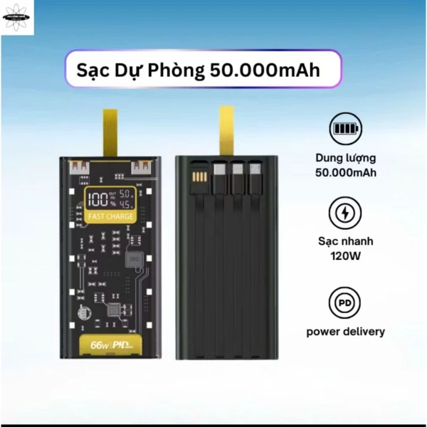 Sạc dự phòng 50000mAh trong suốt: thực tế khi mang lên máy bay ít phiền phức hơn so với lo ngại ban đầu
