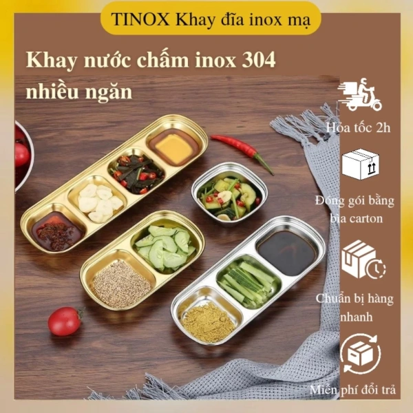 Sắp xếp gia vị và đĩa nước chấm trong khay nhiều ngăn thực tế tiết kiệm thời gian bếp hơn mong đợi