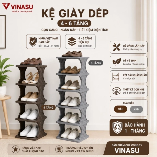Sắp xếp kệ giày gấp gọn nhiều tầng, rồi phát hiện mỗi lớp mới lại khiến việc lấy giày nhanh chóng trở nên mất thời gian