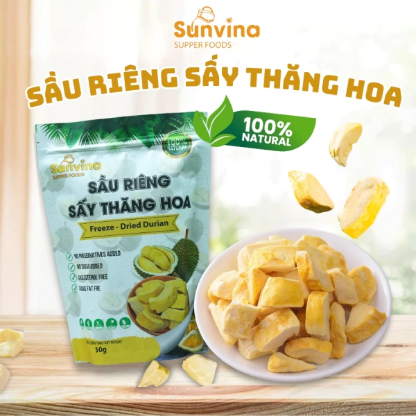 Sầu riêng sấy không đường không chất bảo quản vẫn giữ hương thơm nhưng độ ẩm tăng khiến độ giòn nhanh giảm