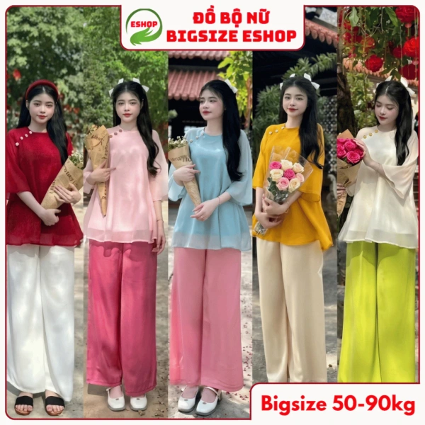 Set đồ lam size lớn cho lễ chùa trông ấn tượng, nhưng chất liệu tơ voan lại dễ nhăn khi di chuyển suốt ngày