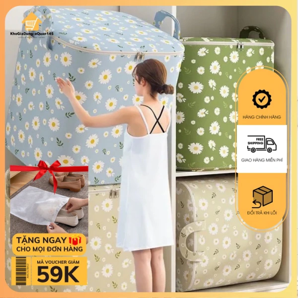 Sự bất ngờ khi giỏ đựng quần áo gấp gọn chịu mưa khiến việc lưu trữ chăn màn trở nên đơn giản hơn.