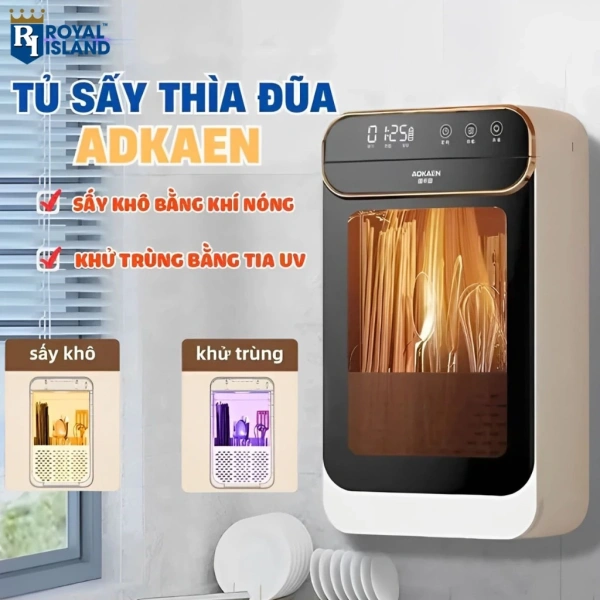 Sự bất ngờ khi tủ sấy khô 2in1 UV treo tường giữ độ sạch của dao nĩa lên tới 99%