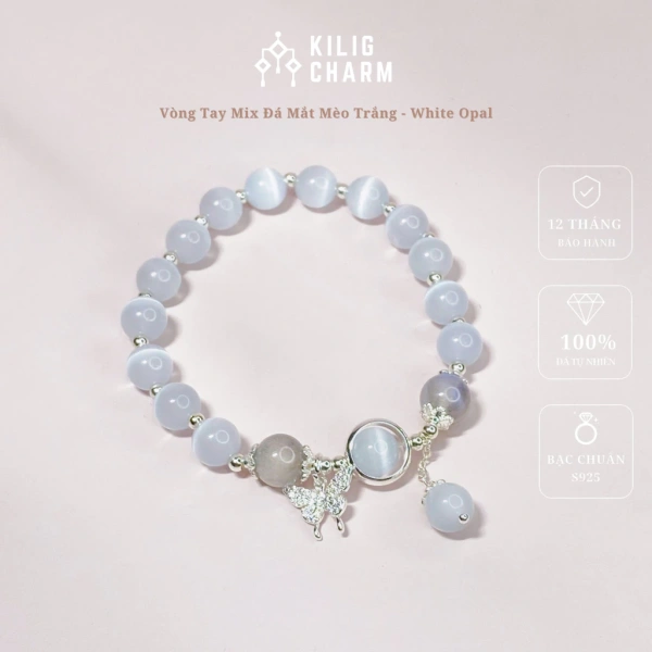 Sức khỏe và may mắn thực tế: cảm giác thay đổi khi đeo vòng tay bạc s925 đá mắt mèo trắng trong cuộc sống hàng ngày