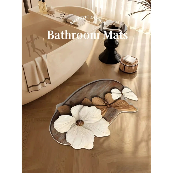 Thảm trải sàn khô nhanh kiểu Pháp trong phòng tắm: độ bám thực tế không như mong đợi khi sàn còn hơi ẩm