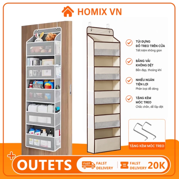 Túi đựng đồ treo trên cửa phòng trọ: Khi độ cao đa tầng thực sự giảm bớt hỗn độn mỗi sáng