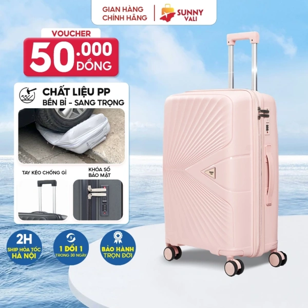 Vali kéo du lịch nhựa PP chống vỡ size 28‑20 inch bật mí những bất ngờ khi dùng làm xách tay và ký gửi