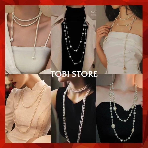 Vòng cổ ngọc dài nhiều lớp cùng áo dài: Khi sự tinh tế gặp bất ngờ trong từng bước di chuyển