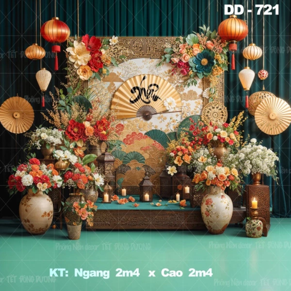 Tranh trang trí Tết khổ 3 m trong không gian chụp ảnh gia đình: Những chi tiết bất ngờ mà nhiều người bỏ qua - Ảnh 1