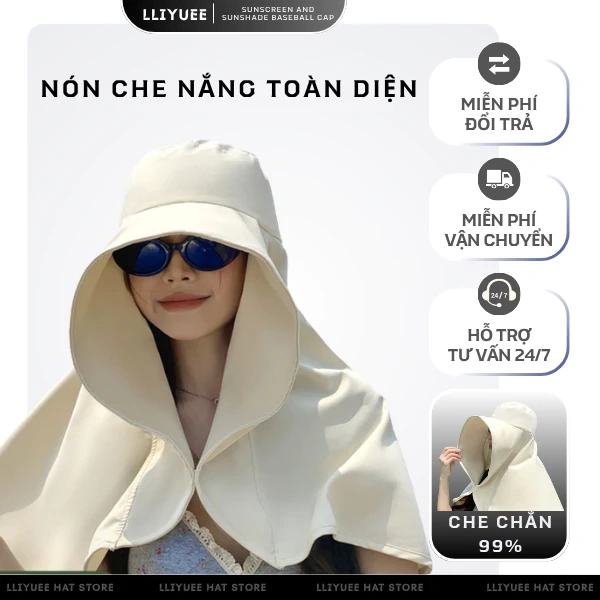Trong giờ cao điểm nắng gắt, mũ rộng vành kèm khăn choàng chống UV thực sự giúp mặt cổ không bị ẩm bám? - Ảnh 1 Trong giờ cao điểm nắng gắt, mũ rộng vành kèm khăn choàng chống UV thực sự giúp mặt cổ không bị ẩm bám? - Ảnh 1