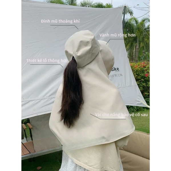 Trong giờ cao điểm nắng gắt, mũ rộng vành kèm khăn choàng chống UV thực sự giúp mặt cổ không bị ẩm bám? - Ảnh 4 Trong giờ cao điểm nắng gắt, mũ rộng vành kèm khăn choàng chống UV thực sự giúp mặt cổ không bị ẩm bám? - Ảnh 4