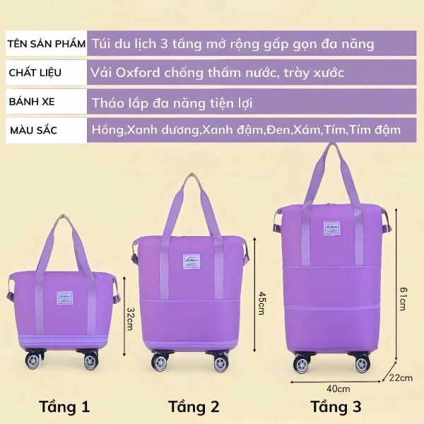 Vali kéo siêu nhẹ 3 tầng đựng quần áo: mong muốn tiện lợi lại gặp trượt bánh xe trên sàn ẩm khiến hành lý mất ổn định. - Ảnh 3