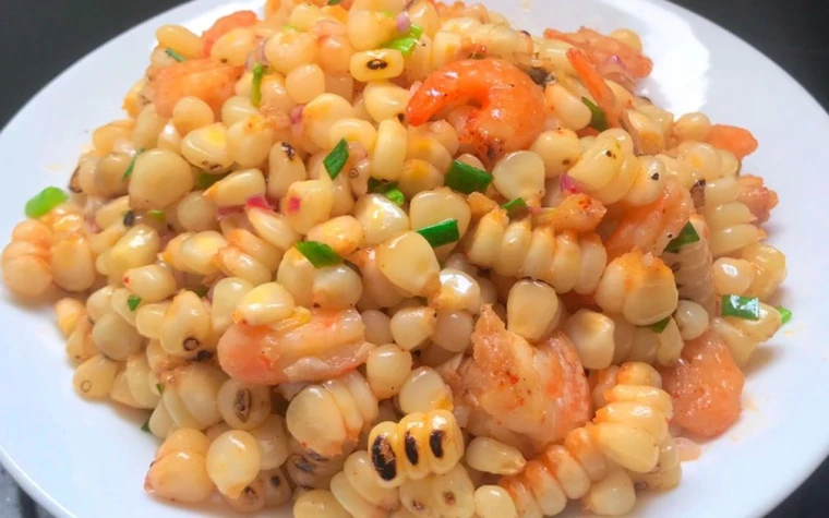 Bắp xào tôm khô