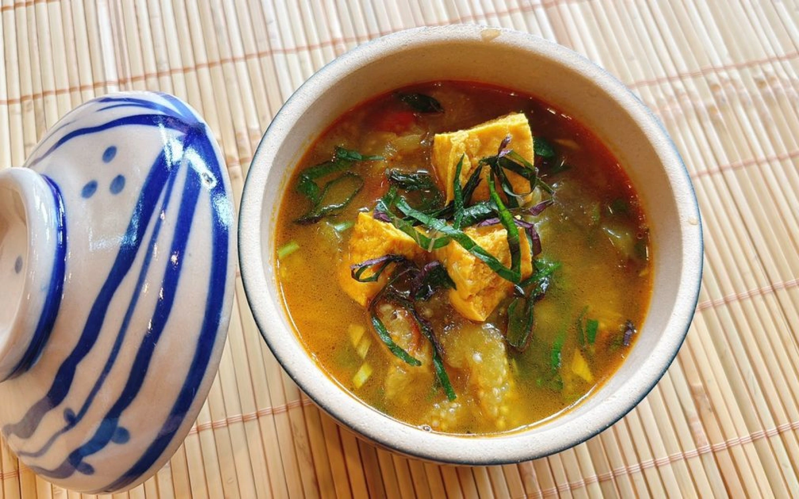 Cà tím om đậu và miso