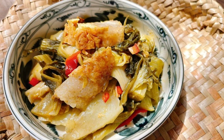 Dưa Cải Chua Kho Ba Chỉ Chay