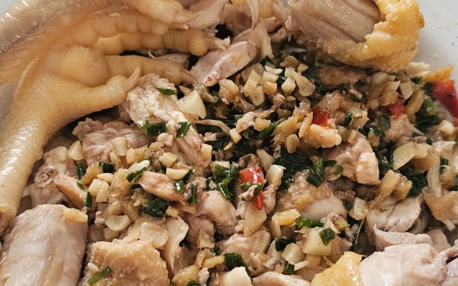 Gà hấp gừng sốt tương