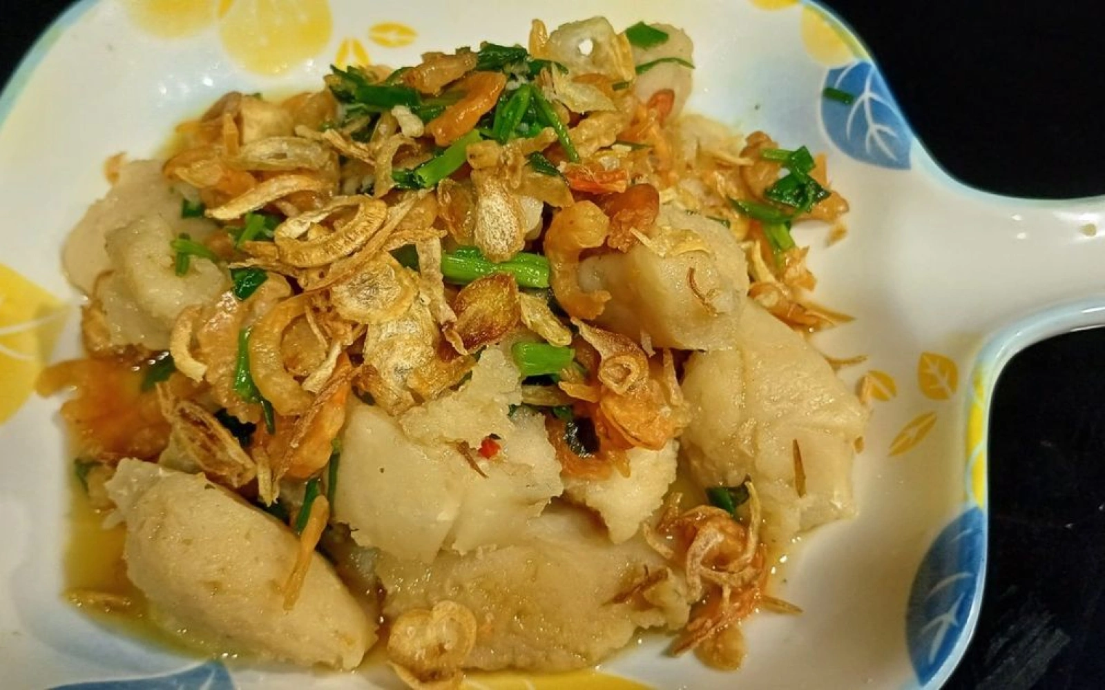 Giò sống rim tôm khô